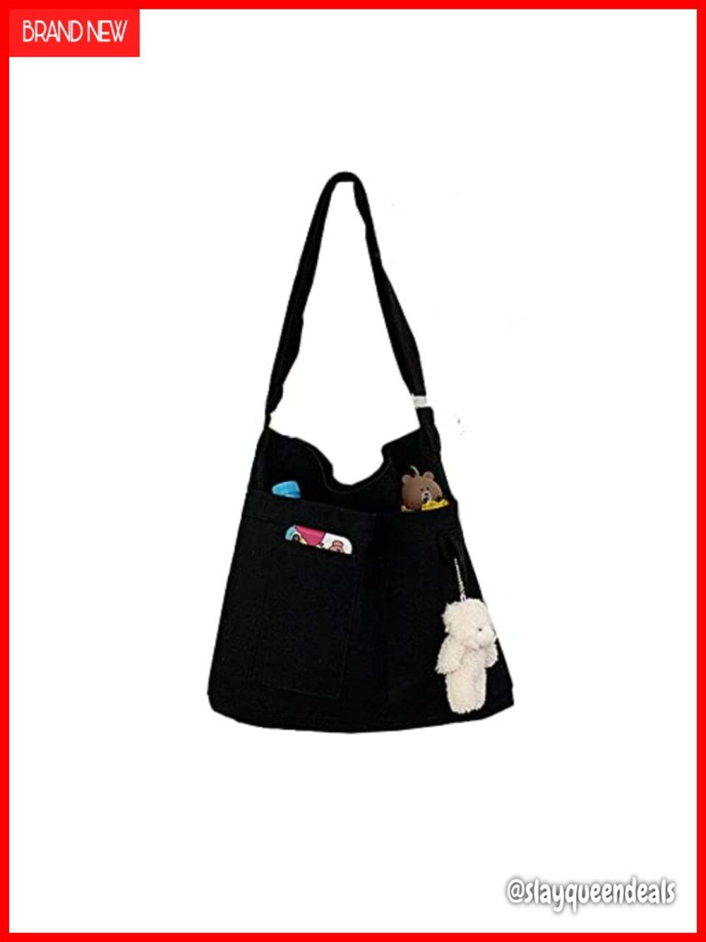 Cotton Canvas Tote Bag with Zipper Crossbody Shoulder Beach Hobo